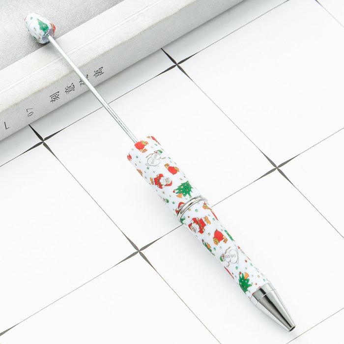 Wholesale Beadable Pens Christmas Print Plastic Pen DIY for Beaded JDC-PN-Huah137