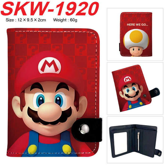 Wholesale Plumber Vertical Snap Wallet Anime Cartoon Two Layer Coin Purse PU Street Trend Accessory Casual Gift For Game Fans