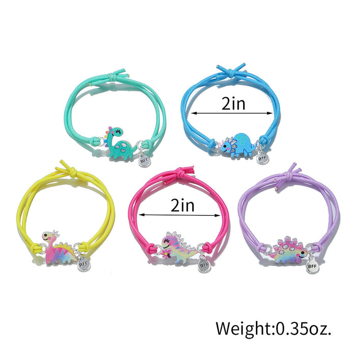 Wholesale jewelry cartoon small dinosaur dopamine bracelet handmade elastic rope