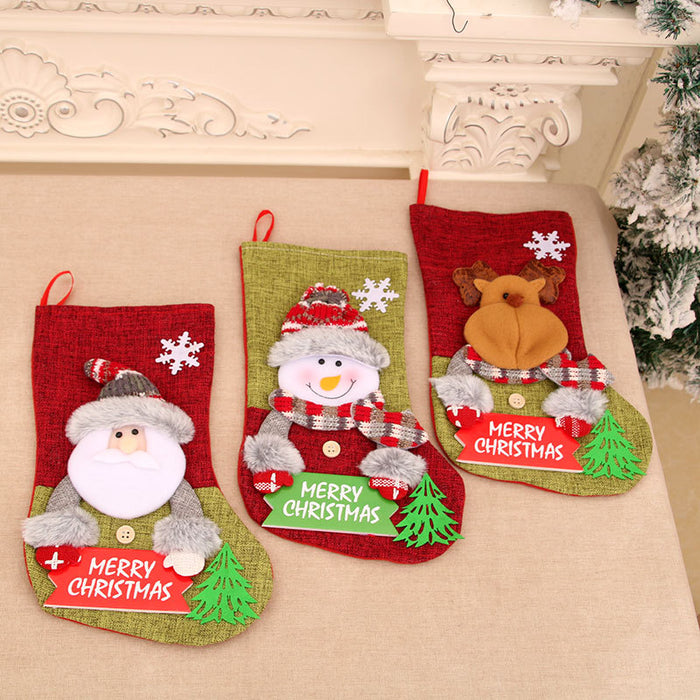 Wholesale Christmas socks gift bag children' s candy bag cartoon gift bag letter card Christmas socks