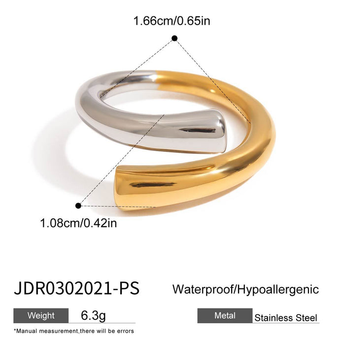 Wholesale stainless steel ring titanium steel gold and silver color matching jewelry
