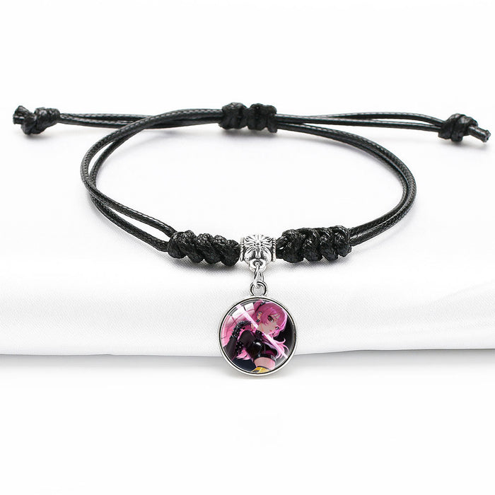 Wholesale KPOP Cartoon Pendant Multi-Color Adjustable Braided Bracelet