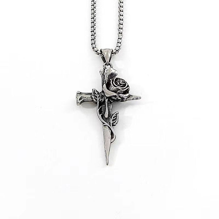 Wholesale Alloy Cross Pendant Men's Necklace JDC-NE-DanY004