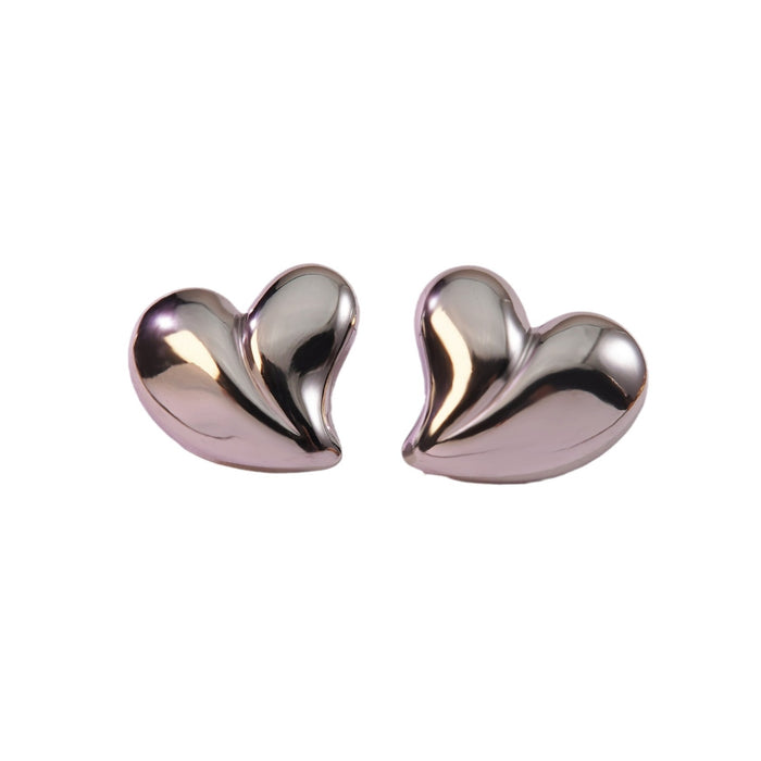 Wholesale Large Peach Heart Irregular Earrings JDC-ES-JW009