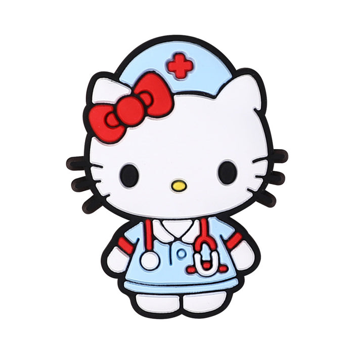 Wholesale 20pcs Silicone Beads Cute Cartoon Nurse Jewelry Straight Beads All-match DIY Accessories Dropping Glue Beads