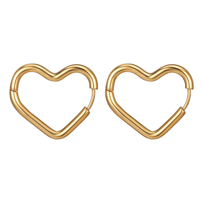 Wholesale geometric shaped ear buckle titanium steel earrings