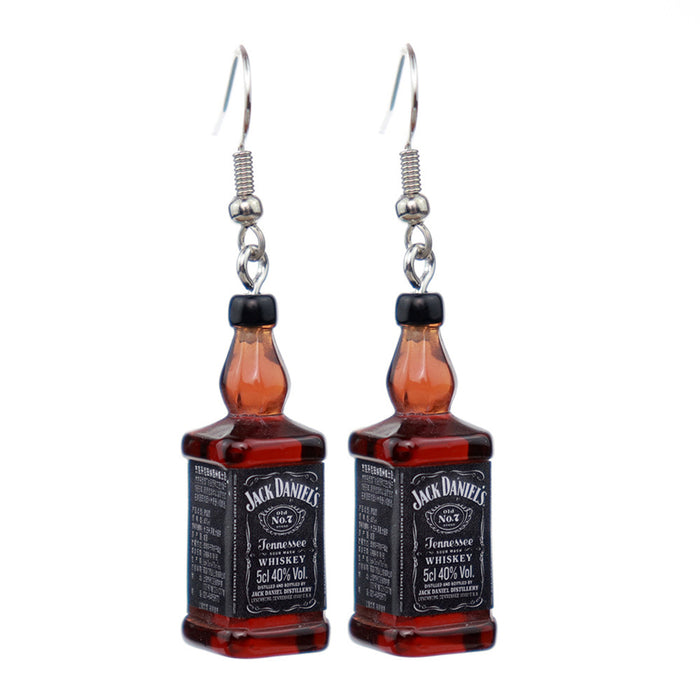 Wholesale Cartoon Beverage Bottle Resin Earrings JDC-ES-niqing021