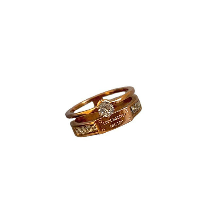 Wholesale titanium steel double-layer adjustable ring