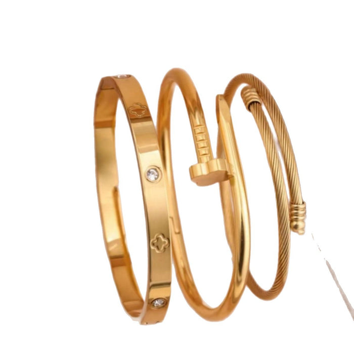 Wholesale Stainless steel bracelet set stackable bracelets