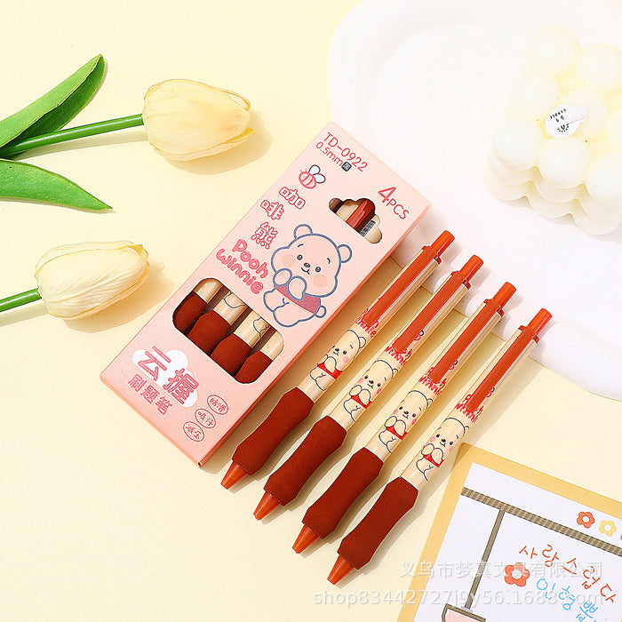 Wholesale 4pcs/set Panda Flower Soft Cloud Grip Gel Pen Quick-drying Pen Brush Pen
