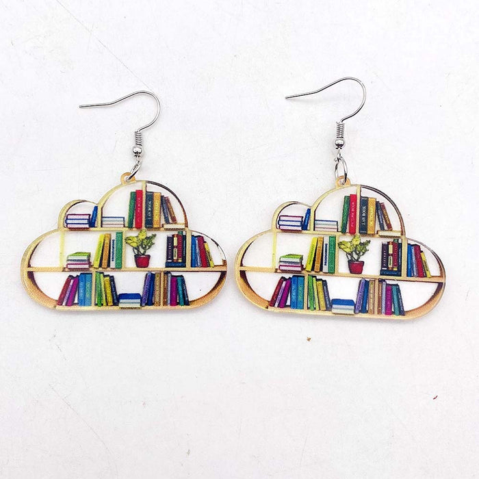 Wholesale Teacher' s Day Earrings Leopard Pencil Ruler Acrylic Earrings School Season Student Earrings Jewelry