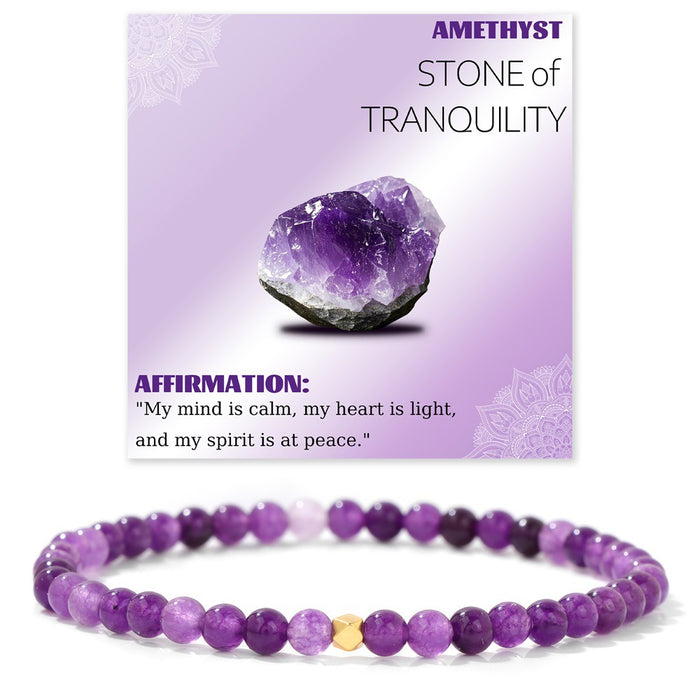 Wholesale 4mm stone bead bracelet with elastic cord