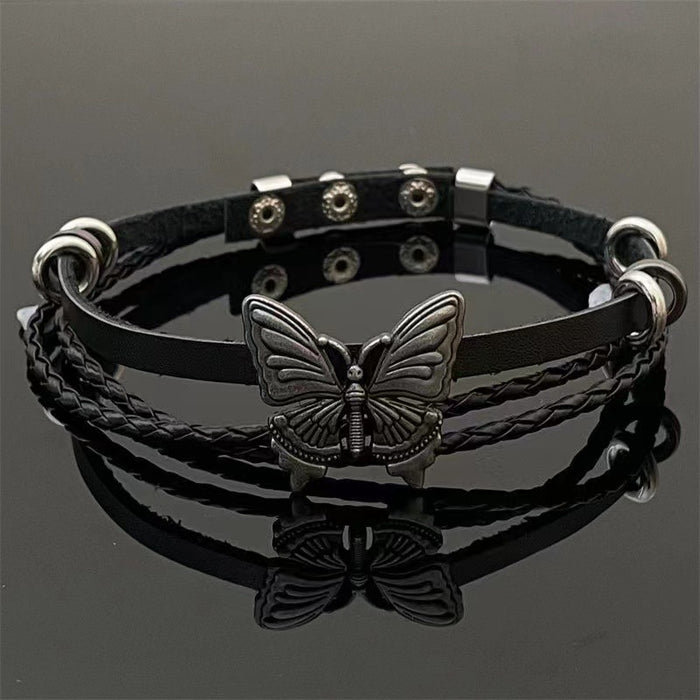 Wholesale Butterfly Multi Layered Leather Bracelet JDC-BT-YanH008