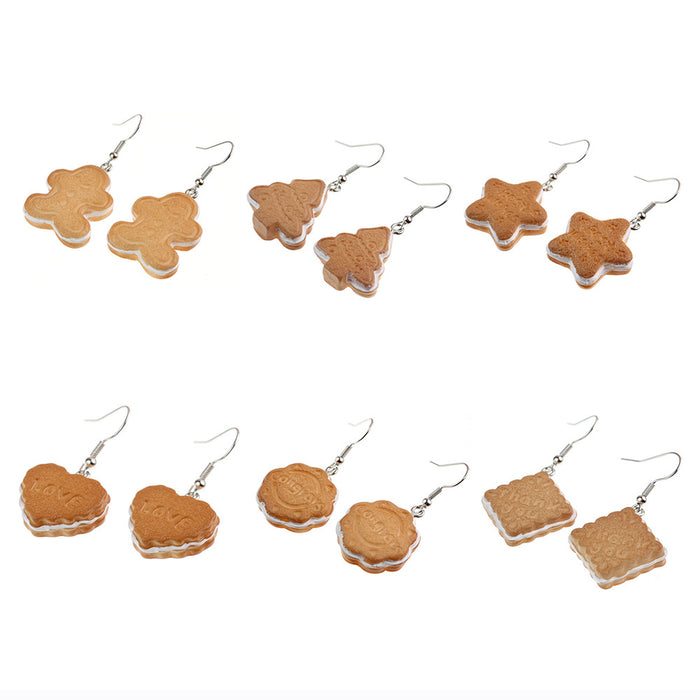 Wholesale Carnival Christmas Series Simulation Christmas Cartoon Cookie Earrings