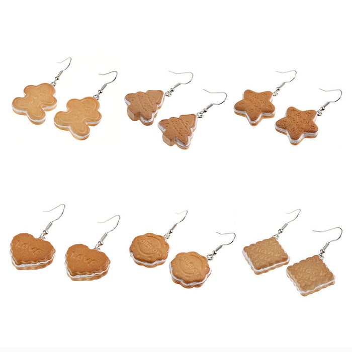 Wholesale Earrings Resin Cute Christmas Cartoon Cookies JDC-ES-niqing028