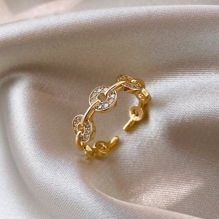 Wholesale Ring, female niche, coin ring, fashionable personality, light luxury style, versatile ring