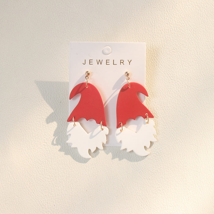 Wholesale Christmas Cane Snowflake Graffiti Acrylic Drop Earrings