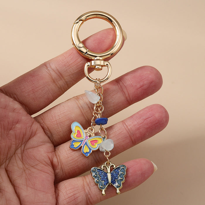 Wholesale Butterfly Heart Flower Metal Keychain