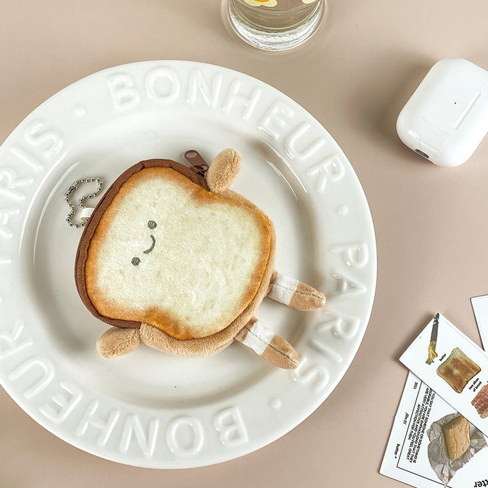 Wholesale Toast Plush Coin Purse Creative Sliced Bread Pendant Student Headset Coin Storage Bag