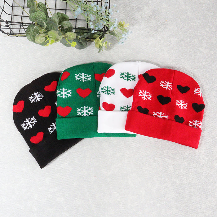 Wholesale Autumn and Winter Jacquard Hat Snowflake Heart Christmas Beanie JDC-FH-JunL005