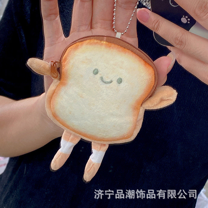 Wholesale Cartoon Toast Bread Burger Coin Purse Plush Fruit Capybara Pendant Coin Storage Bag
