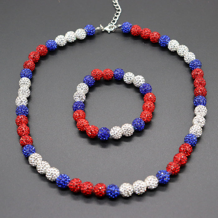 Wholesale Baseball necklace hip hop colorful diamond ball jewelry necklace