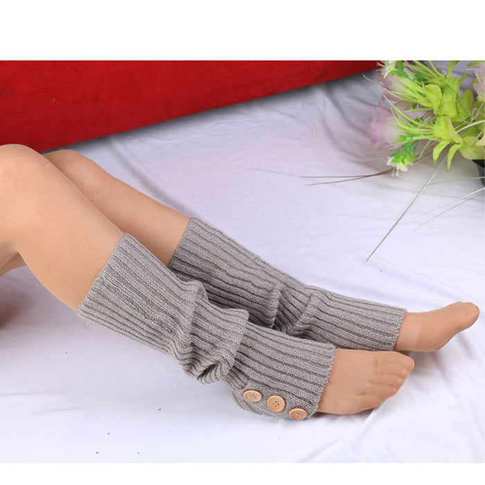 Wholesale Wool Foot Warmers Button Socks Boot Covers Knitted Leg Covers JDC-SK-XQ032