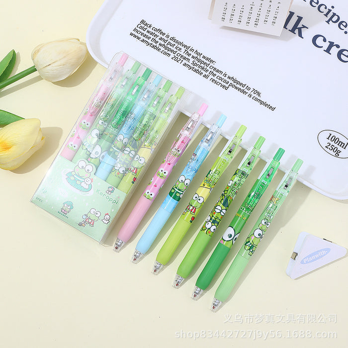 Wholesale 6pcs/box Bear press gel pen-quick-drying carbon gel pen-cartoon cute student stationery