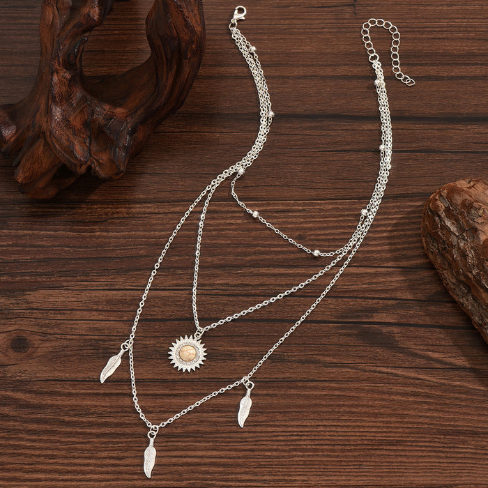 Wholesale Creative retro necklace alloy pendant multi-layer necklace