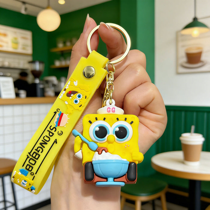Wholesale Cartoon Keychain Silicone PVC Bag Charm Gift MOQ≥2