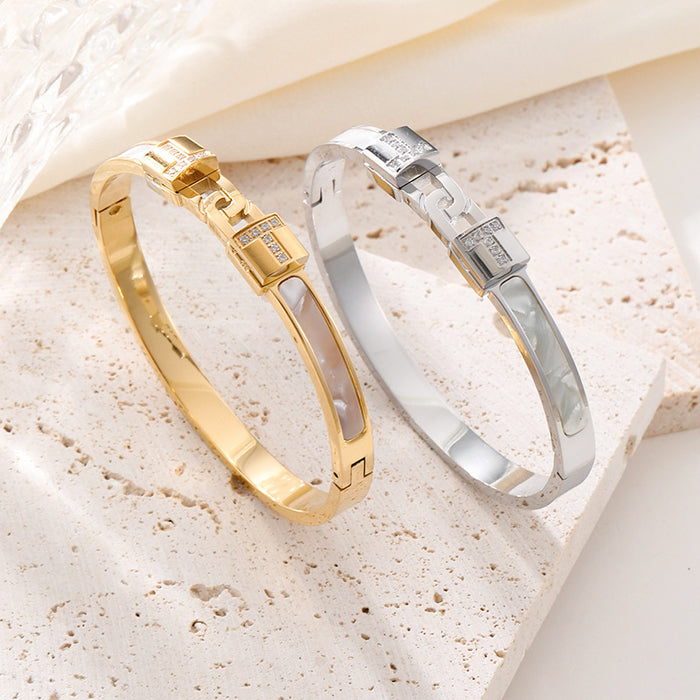 Wholesale Titanium steel bracelet concentric lock gold-plated stainless steel
