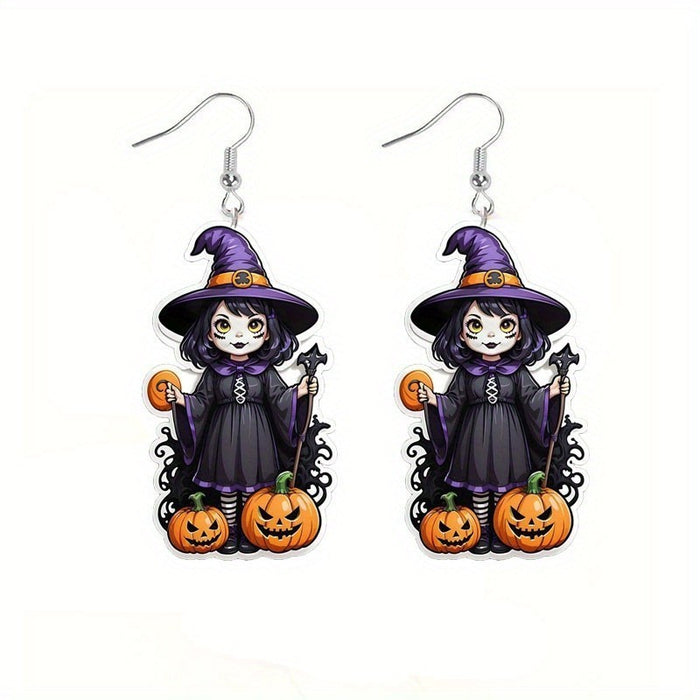 Wholesale Skull Acrylic Flat Pendant Earrings Fashion Jewelry Accessory MOQ≥2