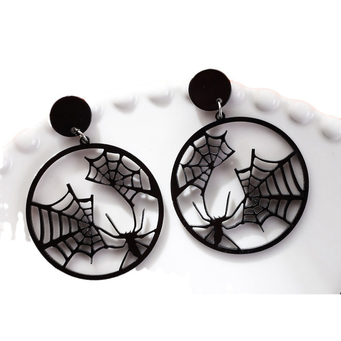 Wholesale New Halloween Series Pumpkin Spider Web Acrylic Earrings JDC-ES-JunJie006