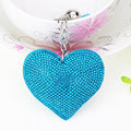 Wholesale Chic Heart Rhinestone Leather Tassel Keychain Fashion Bag Charm Car Key Accessory