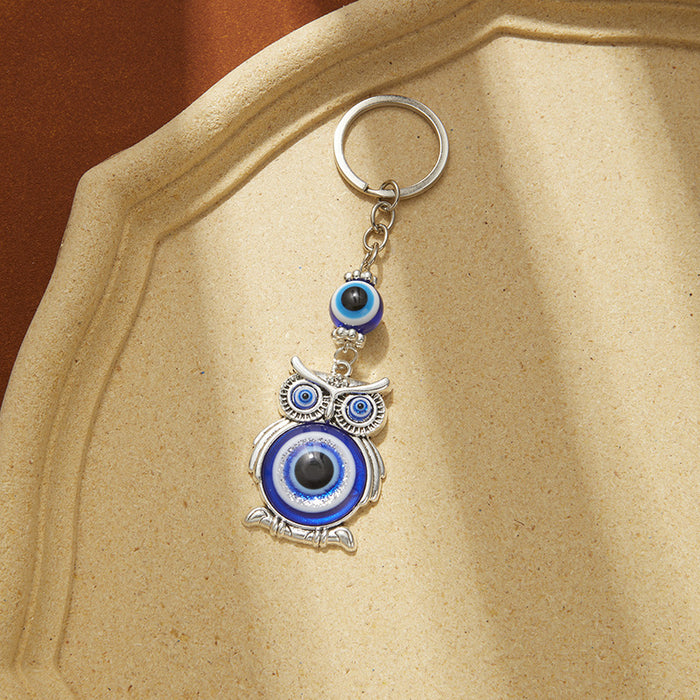 Wholesale Diamond Keychain  Elephant Butterfly Pendant Devil's Eye Accessories