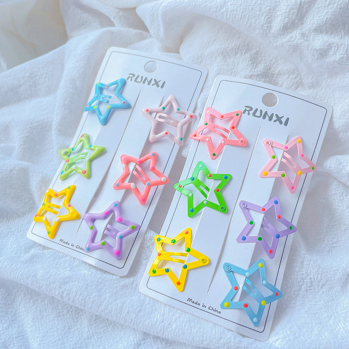 Wholesale  Star Drop Oil BB Clip Powder Hair Accessories Baby Hair Clip Bang Clip Head Accessories