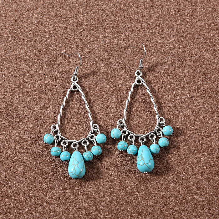 Wholesale Alloy Bohemian Ethnic Style Su Song Stone Earrings JDC-ES-Gumi007