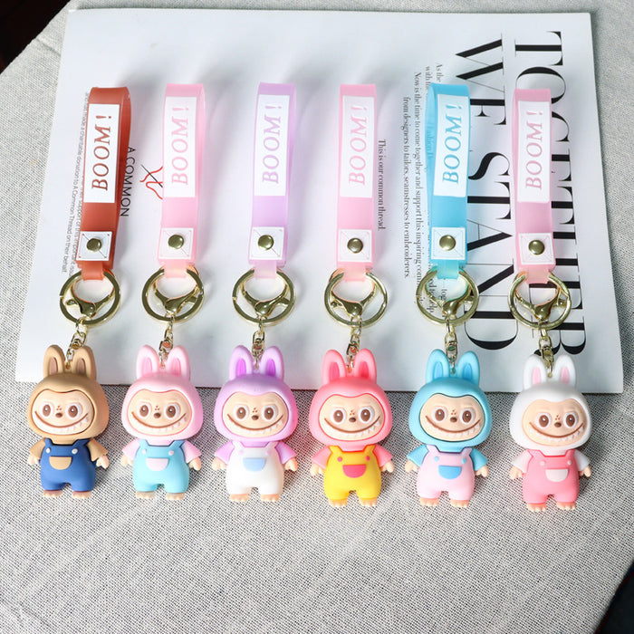 Wholesale   Silicone Keychain Cute Cartoon Doll Pendant Student Schoolbag Hanging Ornaments