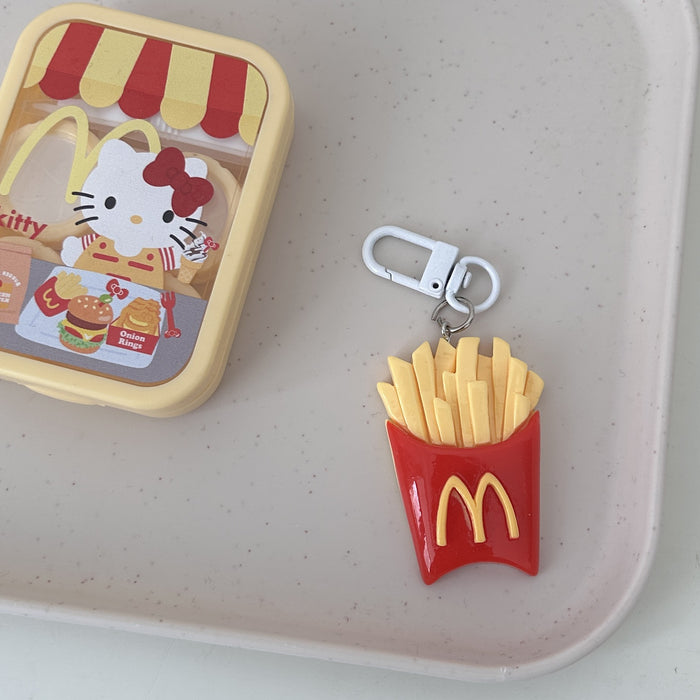 Wholesale M Large Fast Food Keychain Cute Fun Food Play Pendant Hamburger Fries Chicken Legs Chicken Wings Simulation Bag Pendant