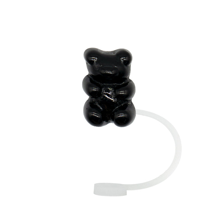 Wholesale Acrylic crystal transparent silicone straw cap, straw cover, straw clip, silicone lid