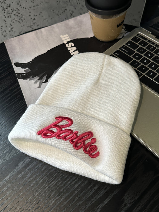 Wholesale Pink Embroidered knitted hat