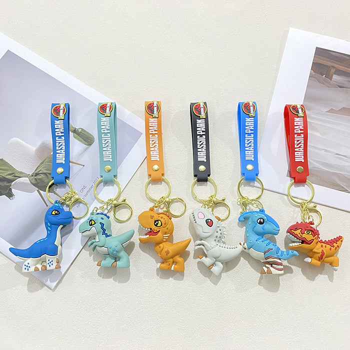 Wholesale Dinosaur keychain Tyrannosaurus Rex Triceratops cartoon doll car keychain small gift