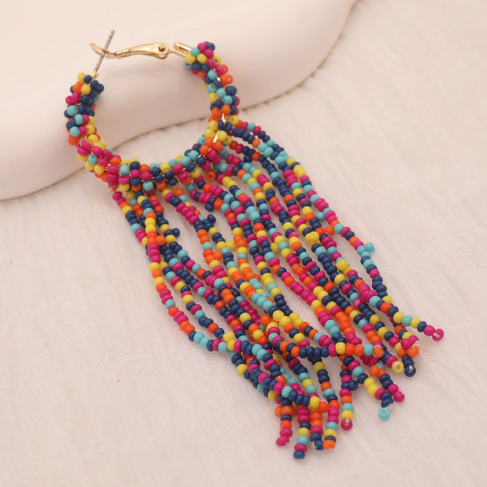 Wholesale Wholesale of colorful handmade beaded earrings with exaggerated personality for women