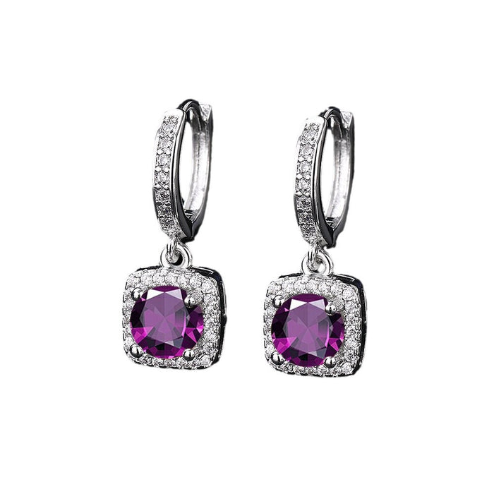 Wholesale  Princess Square Simulated Moissanite Stud Earrings Fashion Accessory Gift for Resale