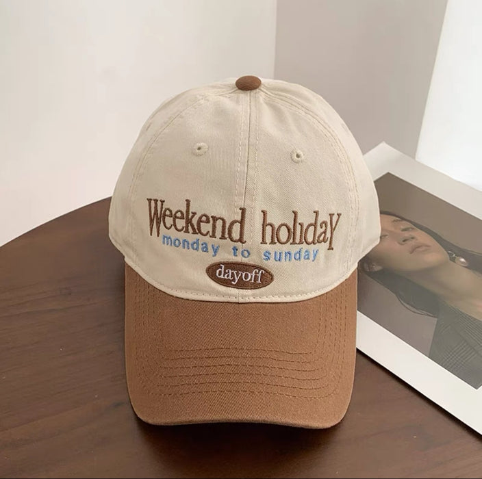 Wholesale Baseball cap retro color blocked versatile soft top duckbill cap