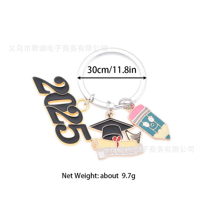 Wholesale bachelor cap book cap key chain graduation season gift key ring pendant