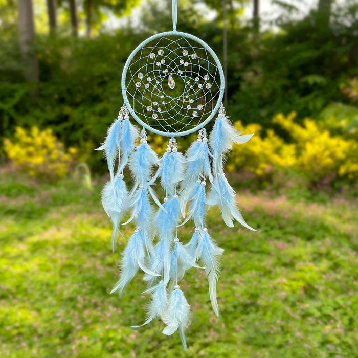 Wholesale Purple Feather Dream Catcher Pendant for Girls Bedroom Home Decor Accent MOQ≥2