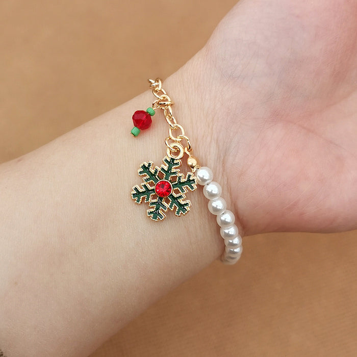 Wholesale Christmas Jewelry Alloy Christmas Tree Old Man Snowman Elk Snowflake Bell Christmas Bracelet