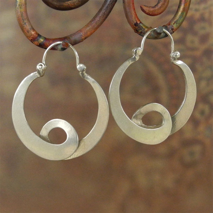 Wholesale Gypsy spiral design earrings retro geometric personality earrings