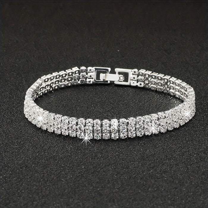 Wholesale Fashion Jewelry Luxury Diamond Full Diamond Zircon Bracelet Ladies Dating Jewelry Gift JDC-BT-DX002